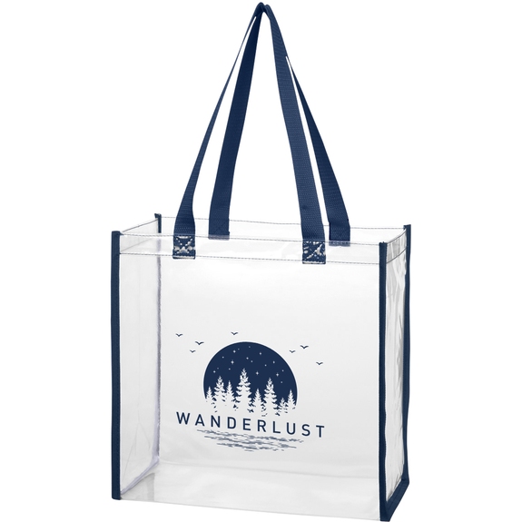 Navy Clear EVA Event Promotional Tote Bags - 12"w x 12"h x 6"d