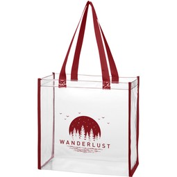 Maroon Clear EVA Event Promotional Tote Bags - 12"w x 12"h x 6"d