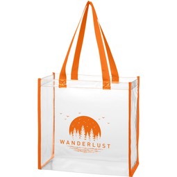 Orange Clear EVA Event Promotional Tote Bags - 12"w x 12"h x 6"d