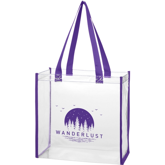 Purple Clear EVA Event Promotional Tote Bags - 12"w x 12"h x 6"d