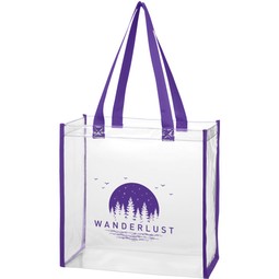 Purple Clear EVA Event Promotional Tote Bags - 12"w x 12"h x 6"d