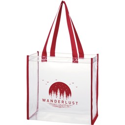 Red Clear EVA Event Promotional Tote Bags - 12"w x 12"h x 6"d