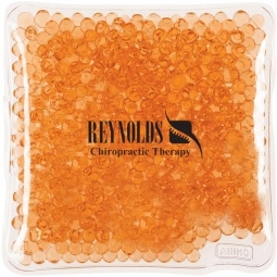 Orange Square Gel Beads Custom Hot/Cold Packs