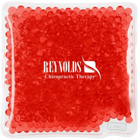 Red Square Gel Beads Custom Hot/Cold Packs