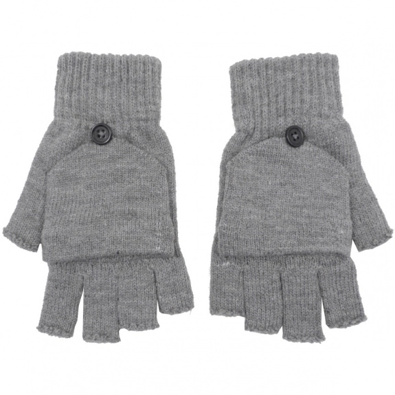 Charcoal Grey Acrylic Fingerless Custom Gloves w/ Flap