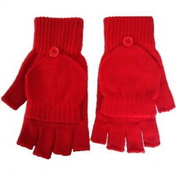 Red Acrylic Fingerless Custom Gloves w/ Flap