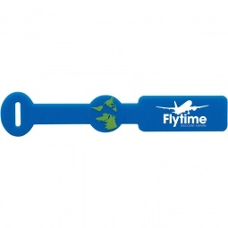Blue Whizzie Spotter Tie Custom Luggage Tags - Globe