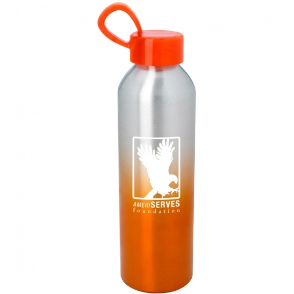 Orange Aluminum Gradient Custom Water Bottles - 21 oz.