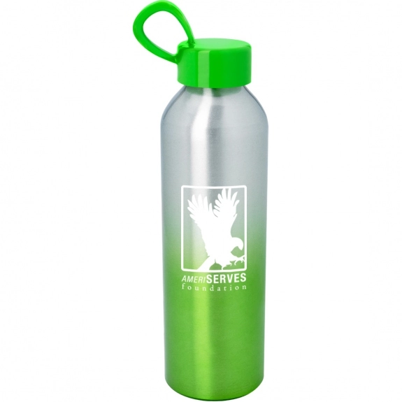 Lime Green Aluminum Gradient Custom Water Bottles - 21 oz.