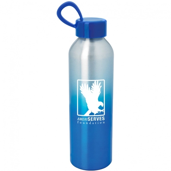 Blue Aluminum Gradient Custom Water Bottles - 21 oz.