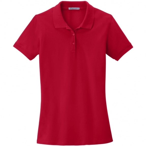 Apple Red Port Authority EZCotton Pique Custom Polo Shirt - Women's