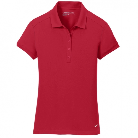 Red Nike Golf Dri-FIT Solid Icon Pique Custom Polo Shirts 