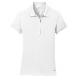 White Nike Golf Dri-FIT Solid Icon Pique Custom Polo Shirts 