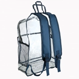 Back - Clear PVC Promotional Backpack - 13"w x 18"h x 6"d