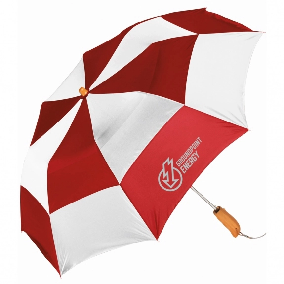 Red / White - Peerless Lil Windy Vented Custom Umbrella - 43"