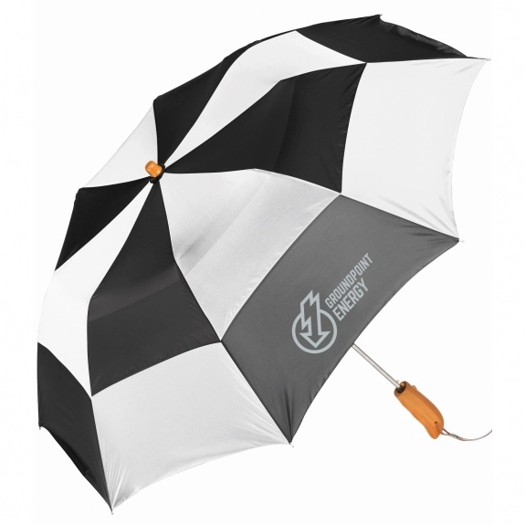 Black / White - Peerless Lil Windy Vented Custom Umbrella - 43"