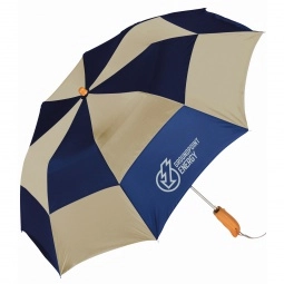 Navy / Khaki - Peerless Lil Windy Vented Custom Umbrella - 43"