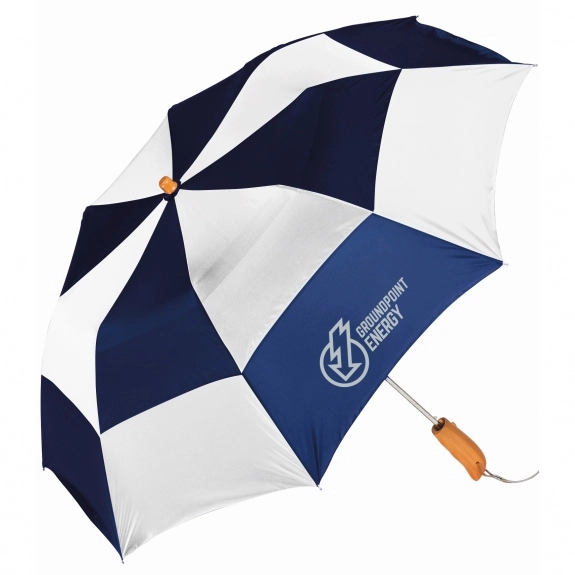 Navy / White - Peerless Lil Windy Vented Custom Umbrella - 43"
