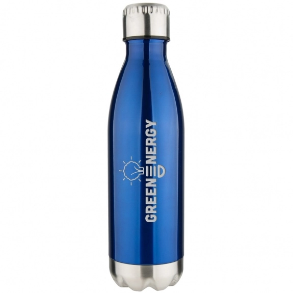 Blue Laser Engraved Vacuum Insulated Stainless Steel Custom Water Bottle – 