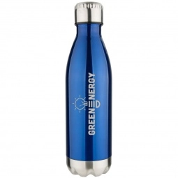 Blue Laser Engraved Vacuum Insulated Stainless Steel Custom Water Bottle – 