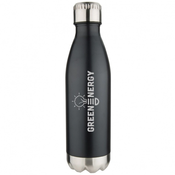 Black Laser Engraved Vacuum Insulated Stainless Steel Custom Water Bottle –