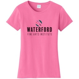 New pink Port & Company&#174; Fan Favorite Custom T-Shirt - Women's