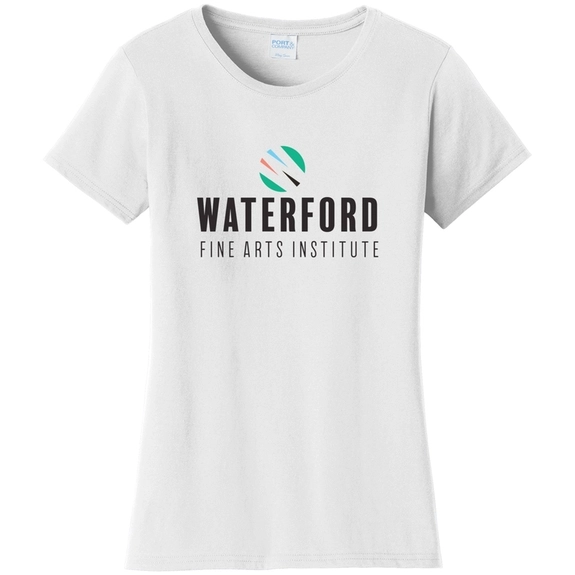 White Port & Company&#174; Fan Favorite Custom T-Shirt - Women's