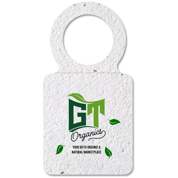 White Bloomin&#174; Seed Paper Custom Logo Wine Tag