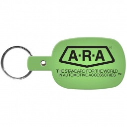 Translucent Lime Rectangle w/ Rounded Edges Soft Promotional Key Tag