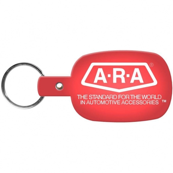Translucent Red Rectangle w/ Rounded Edges Soft Promotional Key Tag