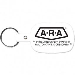 Solid White Rectangle w/ Rounded Edges Soft Promotional Key Tag