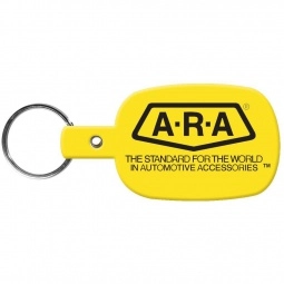 Solid Yellow Rectangle w/ Rounded Edges Soft Promotional Key Tag