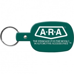 Solid Dark Green Rectangle w/ Rounded Edges Soft Promotional Key Tag