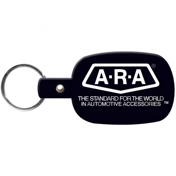 Solid Black Rectangle w/ Rounded Edges Soft Promotional Key Tag