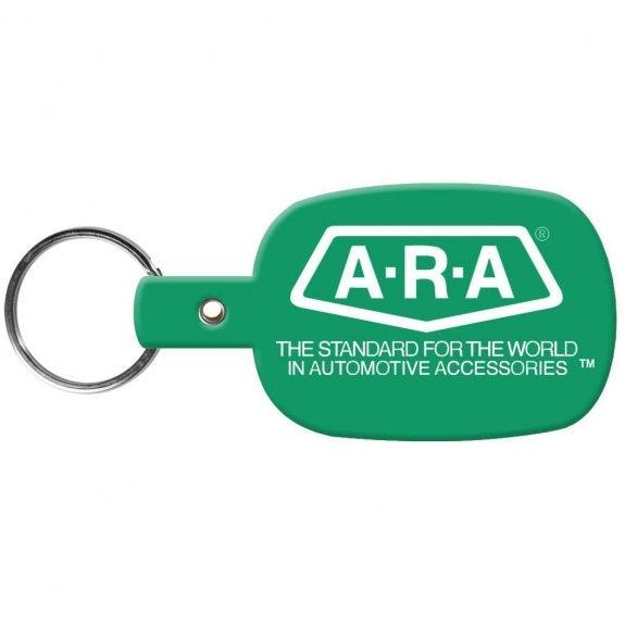 Solid Green Rectangle w/ Rounded Edges Soft Promotional Key Tag