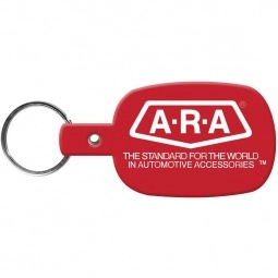 Solid Red Rectangle w/ Rounded Edges Soft Promotional Key Tag
