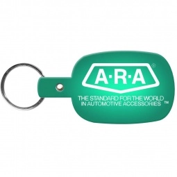 Translucent Green Rectangle w/ Rounded Edges Soft Promotional Key Tag