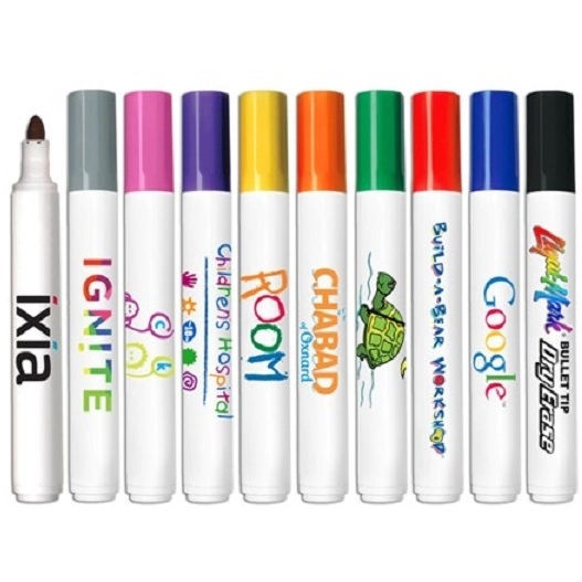 Full Color Bullet Tip Dry Erase Personalized Markers