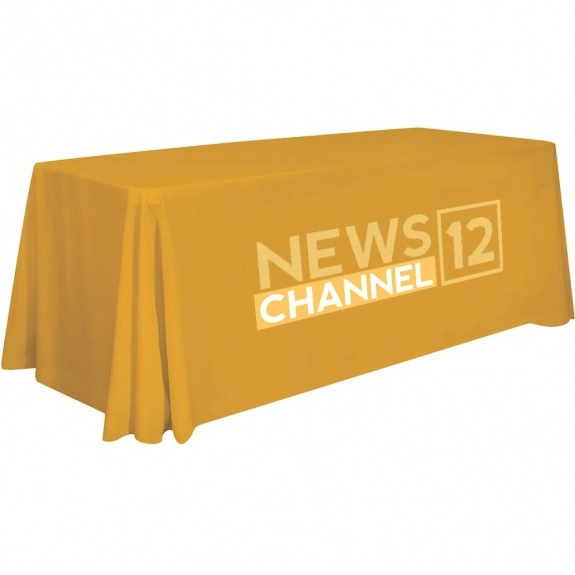 Yellow Full Color 4-Sided Custom Tablecloth - 6 ft.