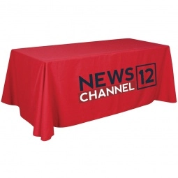 Red Full Color 4-Sided Custom Tablecloth - 6 ft.