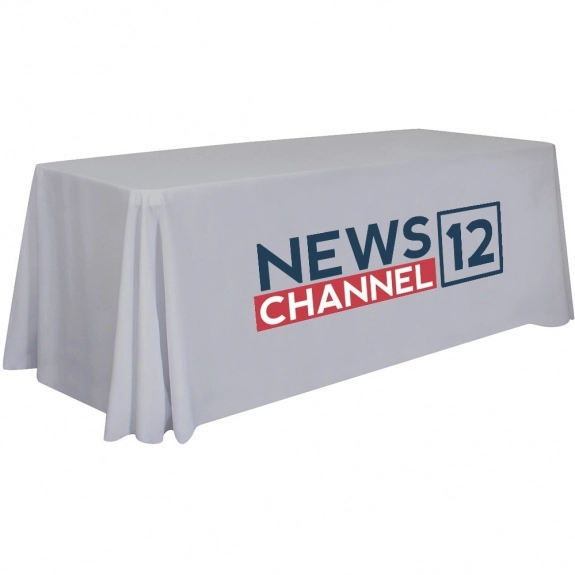 Gray Full Color 4-Sided Custom Tablecloth - 6 ft.