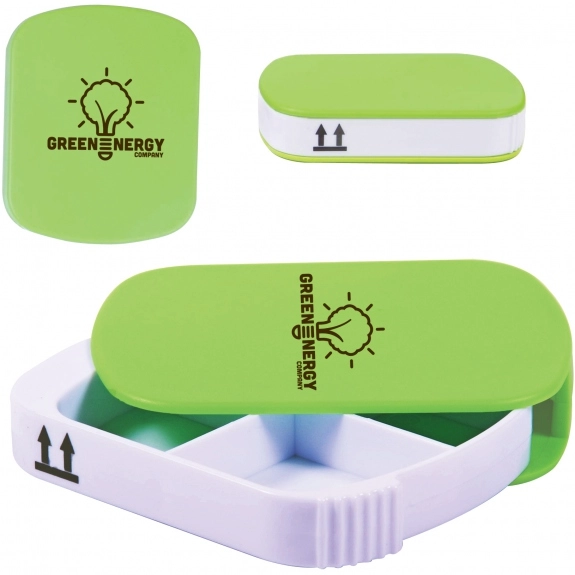 Lime Green 4 Compartment Promotional Pill Case