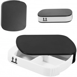 Black 4 Compartment Promotional Pill Case