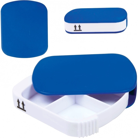 Blue 4 Compartment Promotional Pill Case