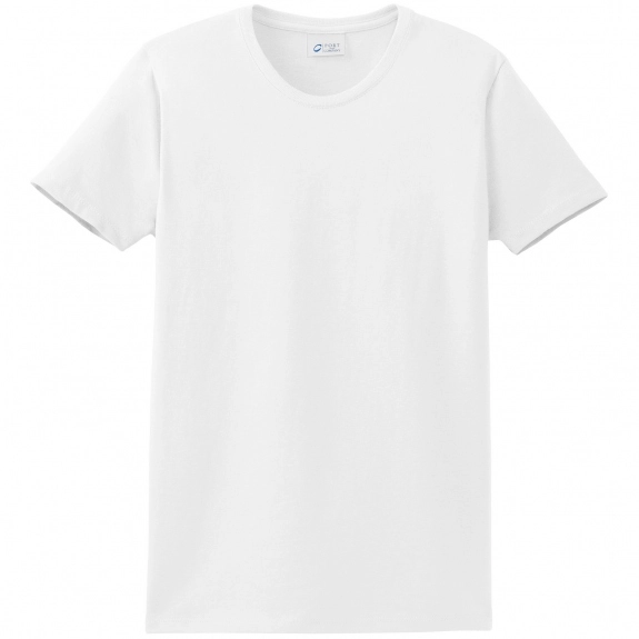 White Port & Company Essential Logo T-Shirt