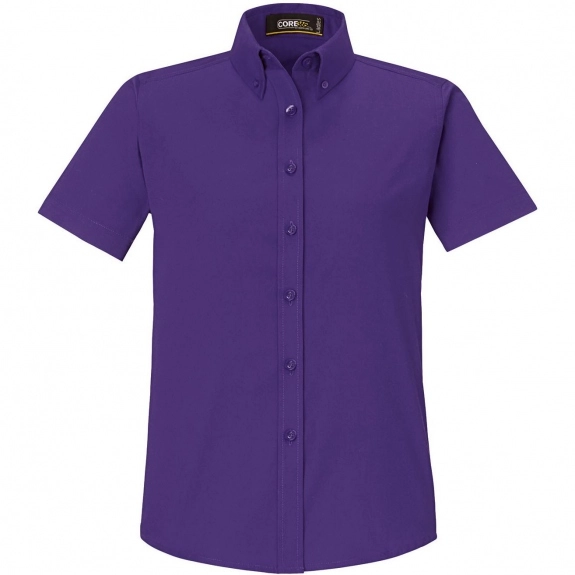 Campus Purple Core365 Optimum Short Sleeve Custom Dress Shirt - Women's