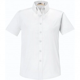 White Core365 Optimum Short Sleeve Custom Dress Shirt - Women's