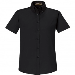 Black Core365 Optimum Short Sleeve Custom Dress Shirt - Women's