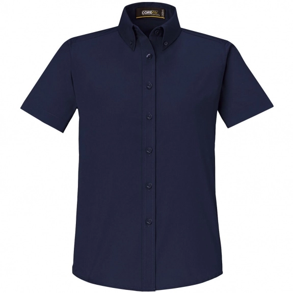 Classic Navy Core365 Optimum Short Sleeve Custom Dress Shirt - Women's