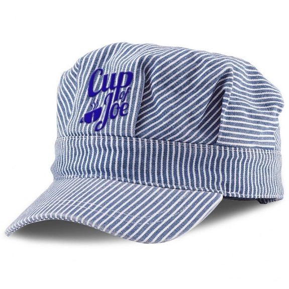 Blue/White Stripe Embroidered Custom Conductors Cap - Youth